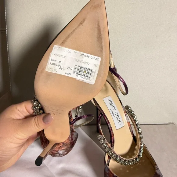 Jimmy Choo Bobbie Embellished Heels 100 - Picture 7 of 9